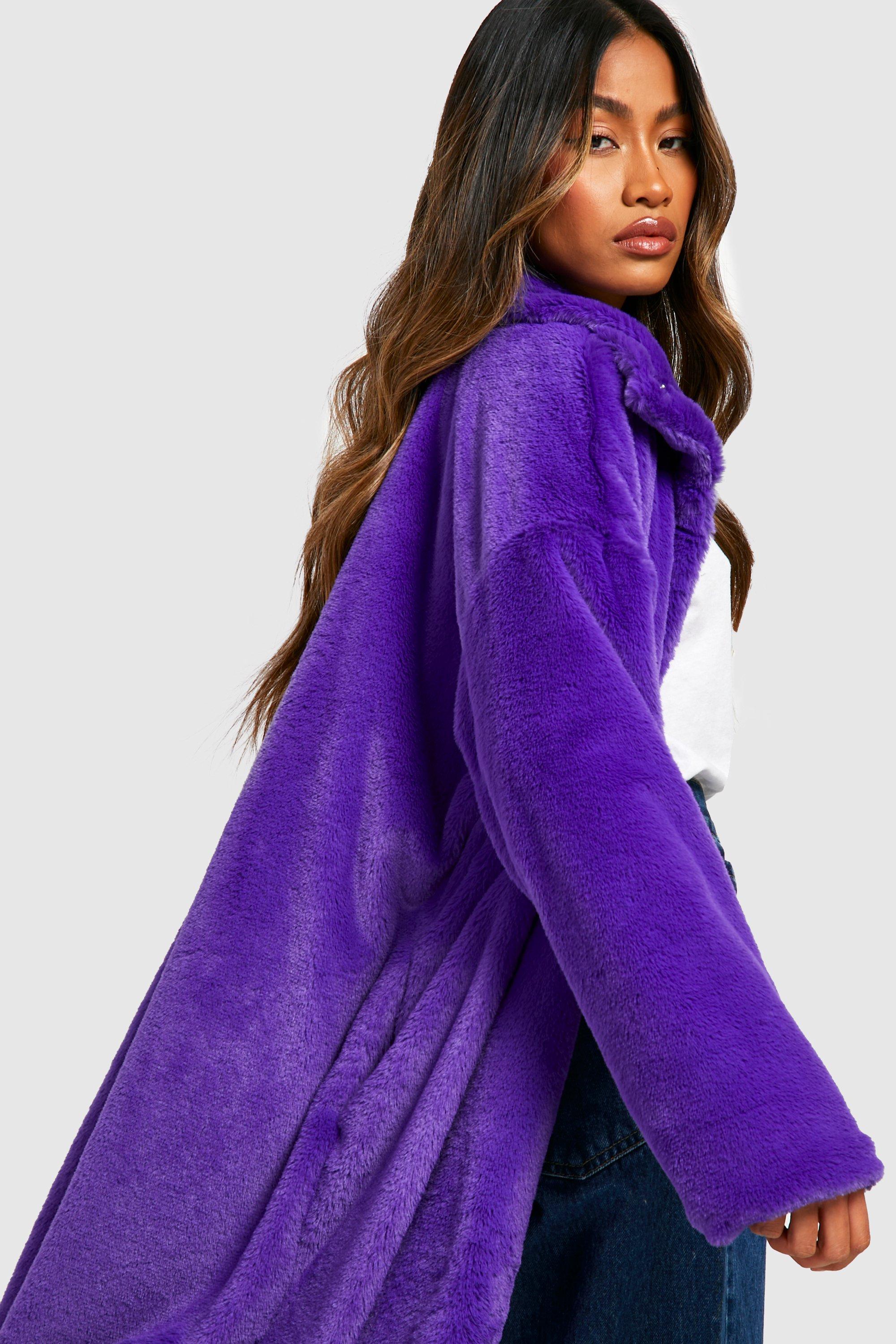 Manteau fausse fourrure discount violet